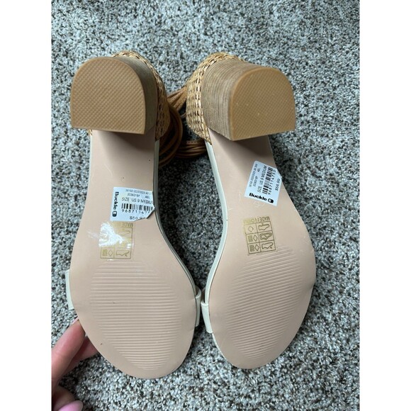 Women’s Wicker Heeled Sandal Shoes Size 9 #135 - Picture 6 of 12
